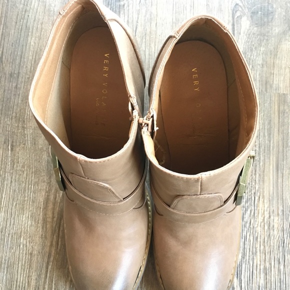 Very Volatile Tan Ankle Buckle Bootie - Picture 3 of 8